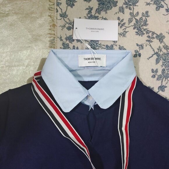 Thom Browne Jersey Satin Tie Sweater - Picture 3 of 10